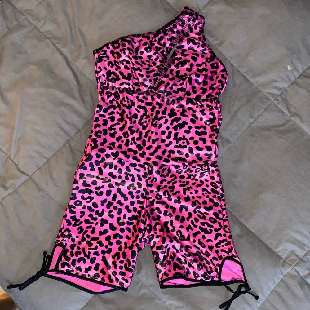 Pink leopard Brazilian romper